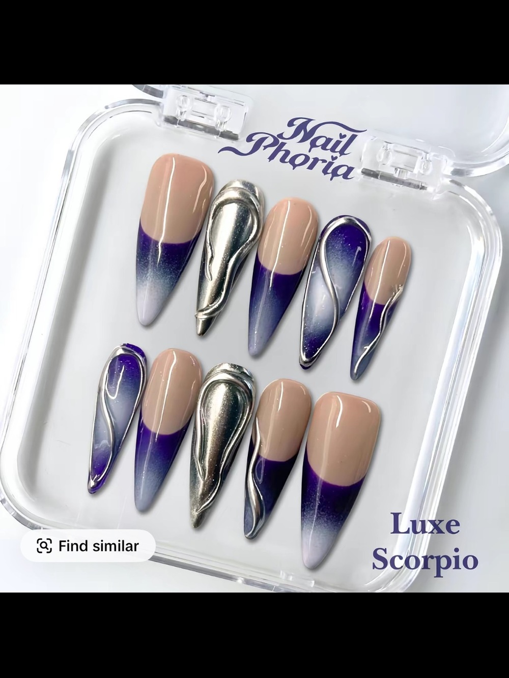 Nailphoria Luxe Scorpio Purple Ombre Press-On Nail Set